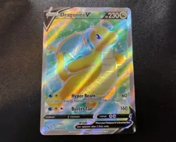 Dragonite V 076/078 Full Art Ultra Rare Pokemon GO Pokemon Card LP-NM - Image 1