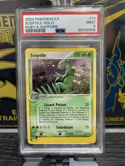 2003 POKEMON EX RUBY & SAPPHIRE #11 SCEPTILE-HOLO PSA 9 - Image 1