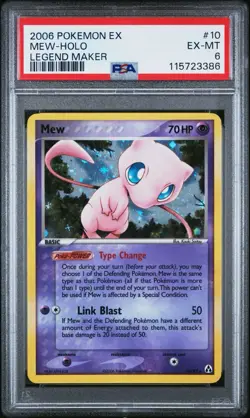 2006 Pokemon EX Legend Maker Mew Holo 10/92 #10 PSA 6 - Image 3