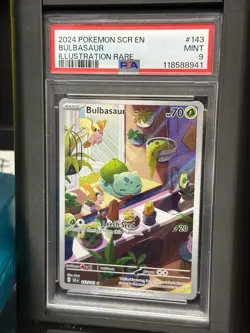2024 POKEMON SCR EN-STELLAR CROWN ILLUSTRATION RARE #143 BULBASAUR PSA 9 - Image 1