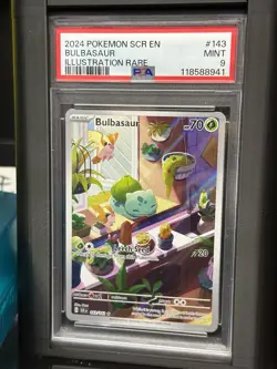 2024 POKEMON SCR EN-STELLAR CROWN ILLUSTRATION RARE #143 BULBASAUR PSA 9 - Image 4