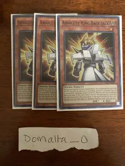 3x Yugioh Absolute King Back Jack Super Rare OP26-EN004 NM/VLP Playset - Image 2