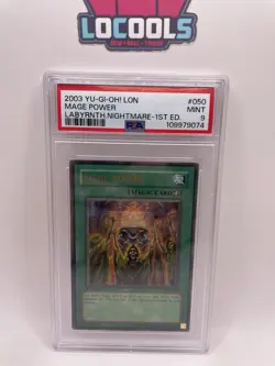 2003 Yugioh Mage Power - 1st Ed - LON-050 - Labyrinth Nightmare - PSA 9 - Image 1