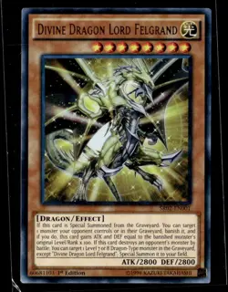 Yugioh Divine Dragon Lord Felgrand 1st Edition Rise of The True Dragons Holo LP - Image 1