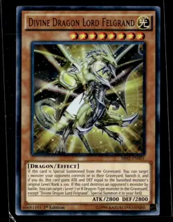 Yugioh Divine Dragon Lord Felgrand 1st Edition Rise of The True Dragons Holo LP - Image 3