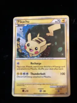 PokÃ©mon TCG Pikachu HGSS03 Black Star Promos Holo Card Light Play Condition - Image 1