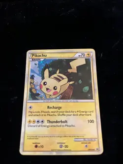 PokÃ©mon TCG Pikachu HGSS03 Black Star Promos Holo Card Light Play Condition - Image 2