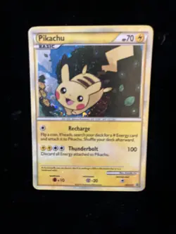 PokÃ©mon TCG Pikachu HGSS03 Black Star Promos Holo Card Light Play Condition - Image 3