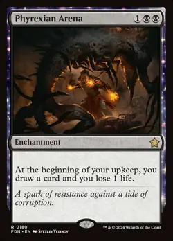 Phyrexian Arena Light Play, English Magic the Gathering MTG Foundations - Image 1