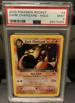 Dark Charizard Pokemon 2000 Holo Rocket Unlimited English 4/82 PSA 9 - Image 1