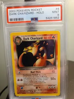 Dark Charizard Pokemon 2000 Holo Rocket Unlimited English 4/82 PSA 9 - Image 1