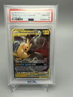 Pokemon 2019 Pikachu & Zekrom GX 33/181 Full Art Team Up GEM MINT PSA 10 - Image 1