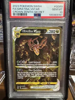 2023 POKEMON SWORD AND SHIELD CROWN ZENITH #GG69 FA/GIRATINA VSTAR PSA 10 - Image 1