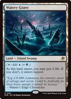 WATERY GRAVE MTG Magic NM Edge of Eternities 1 Rare PACK FRESH - Image 1