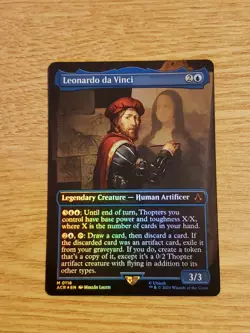 Leonardo da Vinci NM Foil Borderless Assassin's Creed MTG  - Image 1