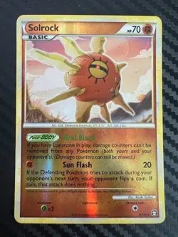 Pokemon TCG Solrock 9/102 HGSS Triumphant Reverse Holo Rare LP - Image 1