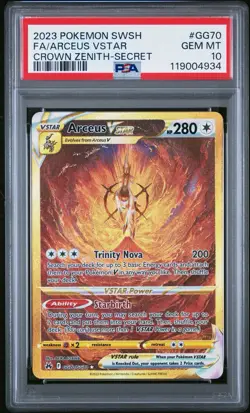 PSA 10 GEM MINT 2023 Pokemon Crown Zenith Arceus VSTAR Full Art GG70/GG70 Gold - Image 1