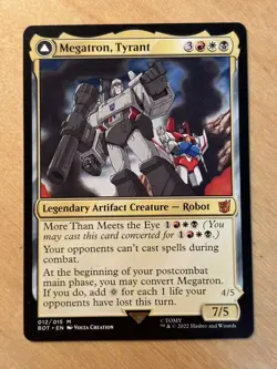 MTG Magic the Gathering 1x Megatron Tyrant Universes Beyond Transformers NM - Image 1