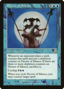 Decree of Silence MTG NM scourge blue magic card enchantment - Image 2