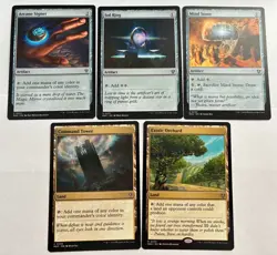 MTG Commander 5 card lot NM reg - Commander Tower, Sol Ring, Arcane Signet - Image 1