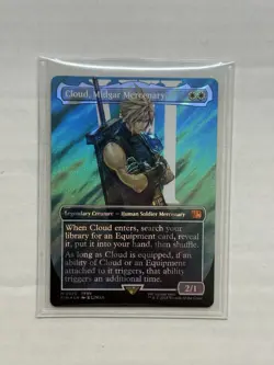 Cloud, Midgar Mercenary (Borderless) (Surge Foil) Final Fantasy Foil M 0520 MTG - Image 4