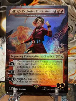 MTG | MEIKO, Explosive Entertainer - Chandra, Flamecaller [SL Miku] ✨FOIL✨ - Image 1