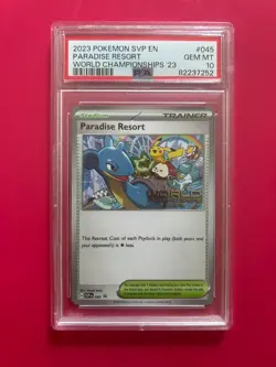 PSA 10 2023 Pokemon SVP EN Paradise Resort World Championships '23 #045 LIMITED - Image 1