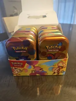 Pokémon 151 TCG Display EMPTY Mini Tins With Coins And Art Card Complete Set - Image 1