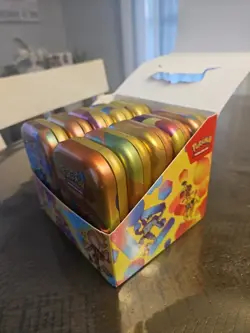 Pokémon 151 TCG Display EMPTY Mini Tins With Coins And Art Card Complete Set - Image 9