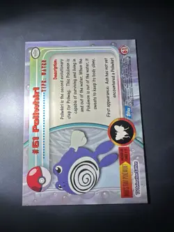 Poliwhirl #61 1999 Topps Pokemon TV Animation Edition Series 1 Blue Logo - Image 2