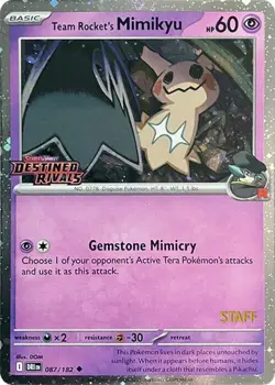 Team Rocket's Mimikyu (Prerelease Staff) 087/182 Sv10: Destined Rivals Holo - Image 1