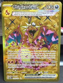 PokÃ©mon TCG Charizard EX Hyper Rare Holo Card 228/197 Sv03: Obsidian Flames - Image 1