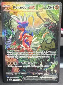 PokÃ©mon Koraidon EX TCG Scarlet & Violet Base Set Holo Card 247/198 Special Rare - Image 1