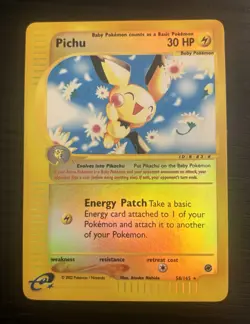 Pokemon TCG Pichu 58/165 Expedition Reverse Holo Rare LP - Image 1