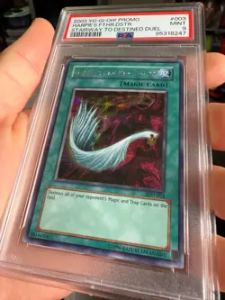 Yugioh PSA 9 MINT Harpieâ€™s Feather Duster SDD-003 Secret Rare Promo  - Image 2
