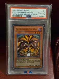 Yugioh PSA 10 GEM MT Exodia the Forbidden One LOB-124 Ultra Rare 1st Ed AE 2002 - Image 1