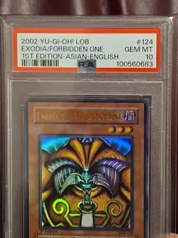 Yugioh PSA 10 GEM MT Exodia the Forbidden One LOB-124 Ultra Rare 1st Ed AE 2002 - Image 4