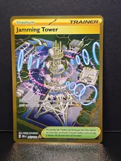 Jamming Tower Gold Pokemon Card Destined Rivals Set Hyper Rare 243/182 Mint - Image 3