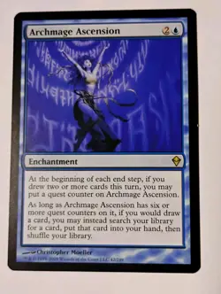 Archmage Ascension MTG,  Zendikar, LP, Rare Blue Enchantment  - Image 1