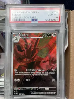 2023 POKEMON OBF EN-OBSIDIAN FLAMES ILLUSTRATION RARE #205 SCIZOR PSA 10 - Image 1