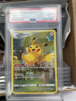 2023 POKEMON SWORD & SHIELD CROWN ZENITH #GG30 FULL ART/PIKACHU PSA 10 - Image 1