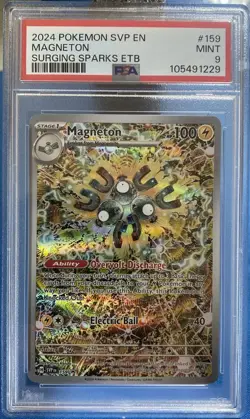 PSA 9 Magneton #159 Pokemon Surging Sparks ETB Black Star Promo - Image 1
