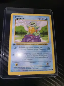 Pokémon Squirtle TCG Base Set 1st Edition Common Card 63/102 - Image 1
