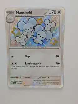 Maushold - 210/091 - Pokemon Paldean Fates Shiny Rare Card NM - Image 1