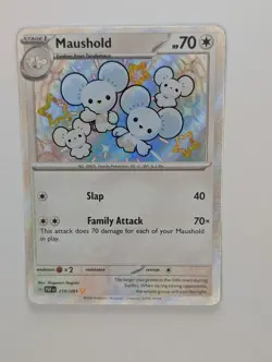 Maushold - 210/091 - Pokemon Paldean Fates Shiny Rare Card NM - Image 3