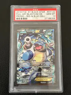 2016 POKEMON XY BLACK STAR PROMO RED & BLUE COLL FULL ART/BLASTOISE EX PSA 10 - Image 1