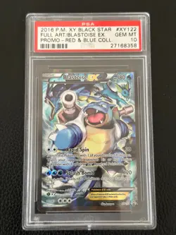 2016 POKEMON XY BLACK STAR PROMO RED & BLUE COLL FULL ART/BLASTOISE EX PSA 10 - Image 3