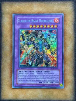 Yugioh Gladiator Beast Heraklinos GLAS-EN044 Secret Rare 1st Ed LP - Image 1