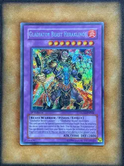 Yugioh Gladiator Beast Heraklinos GLAS-EN044 Secret Rare 1st Ed LP - Image 3
