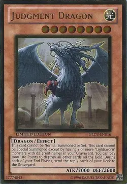 Judgment Dragon GLD3-EN016 - Gold Rare - Moderately Played Limited YuGiOh! TCG - Image 1
